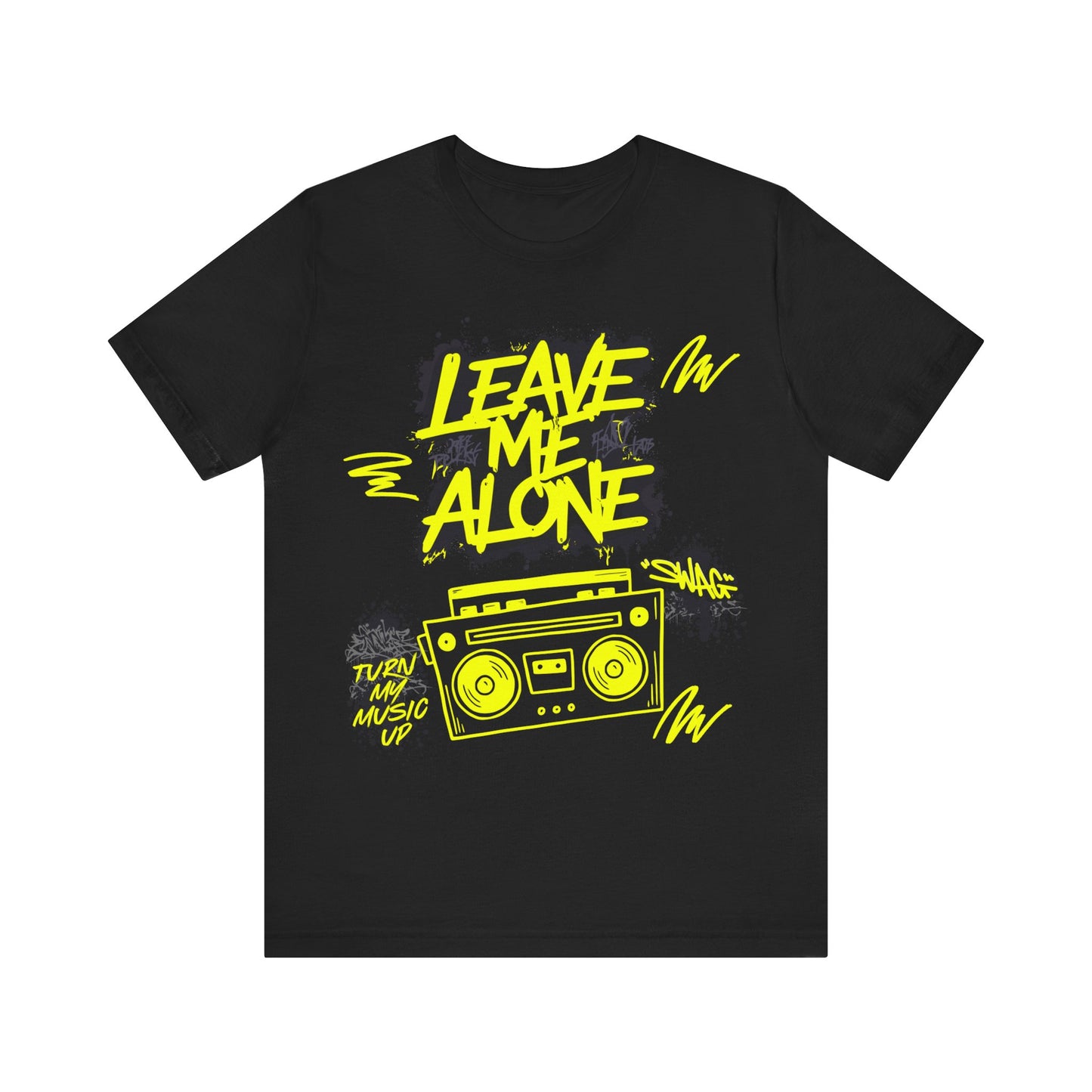 Vibrant Music Statement Tee - 'Leave Me Alone' & 'Turn Up My Music' - Unisex