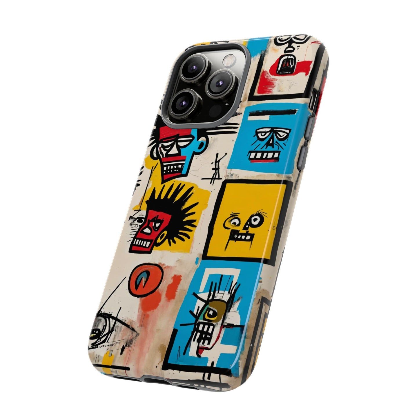 Unique Basquiat-Inspired Phone Case - Colorful Art Graffiti Cover for iPhone 15-11 & Samsung 24-10