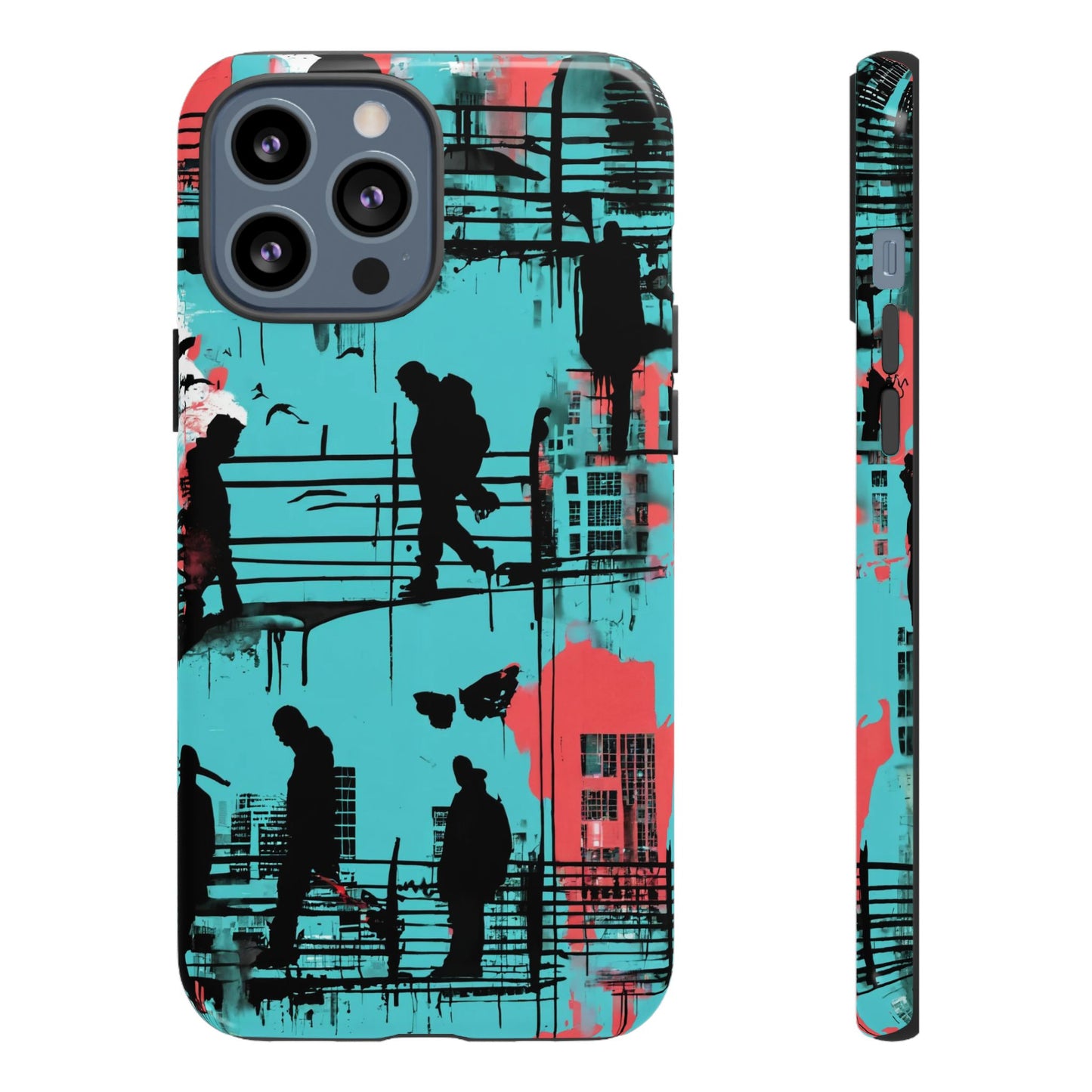 Graffiti Urban Phone Case - City Silhouettes Cool Cover for iPhone 15-11 and Samsung Galaxy 24-10