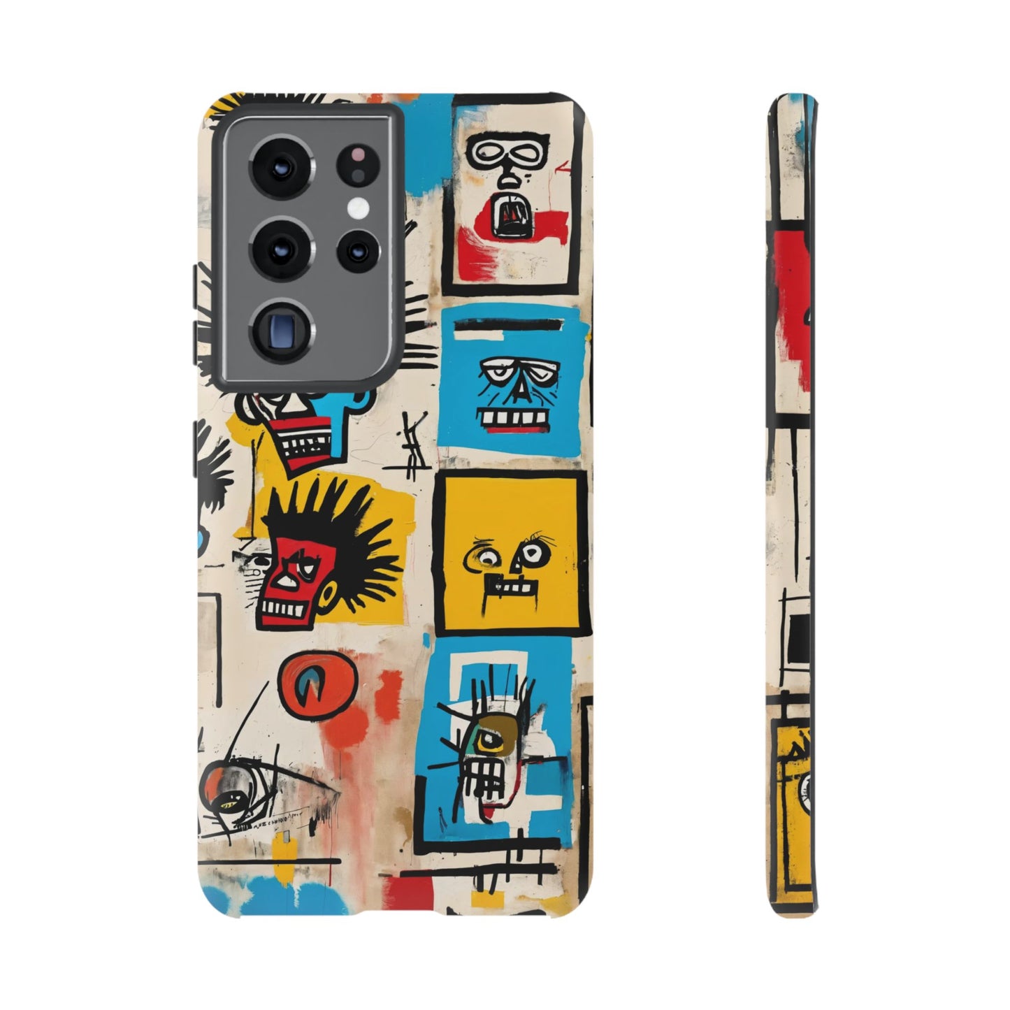 Unique Basquiat-Inspired Phone Case - Colorful Art Graffiti Cover for iPhone 15-11 & Samsung 24-10