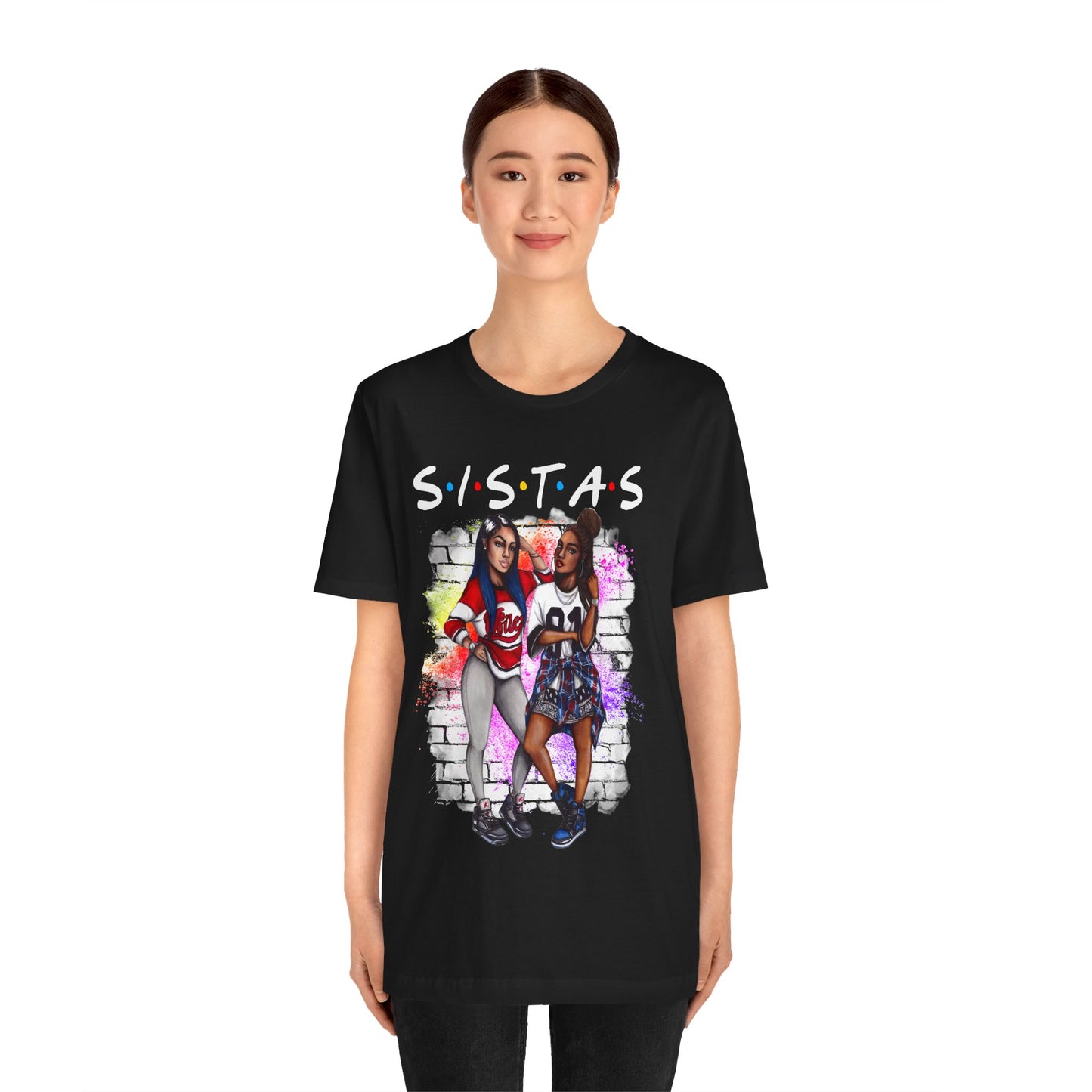 Sistas Black Tee: Chic Urban Style for Besties | Empowerment in Street Fashion