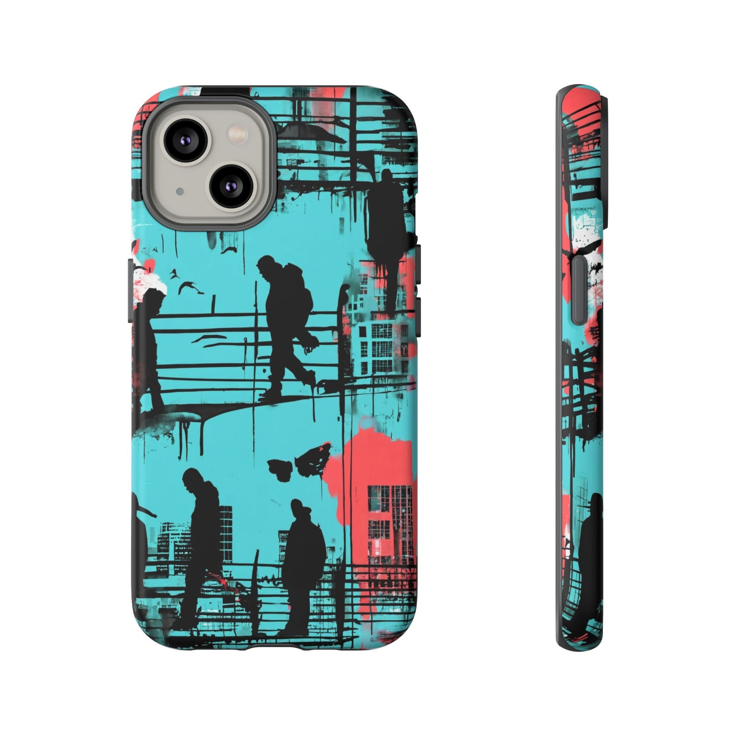 Graffiti Urban Phone Case - City Silhouettes Cool Cover for iPhone 15-11 and Samsung Galaxy 24-10