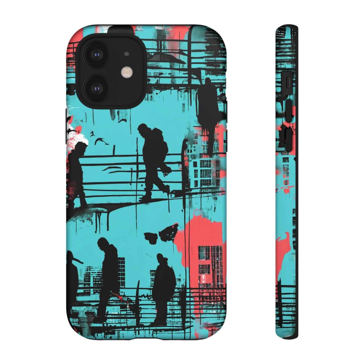 Graffiti Urban Phone Case - City Silhouettes Cool Cover for iPhone 15-11 and Samsung Galaxy 24-10