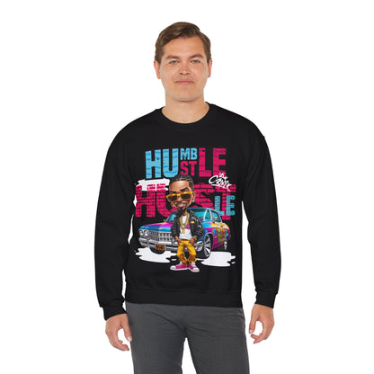 Black 'Humble Hustle' Sweatshirt - Street Art Royalty Vibes