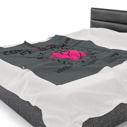 Fashionable XOXO Graphic Creative Expression Blanket - Dark Grey Couture De Rue Pink Splattered Plush Velveteen Blanket - KismetWonders