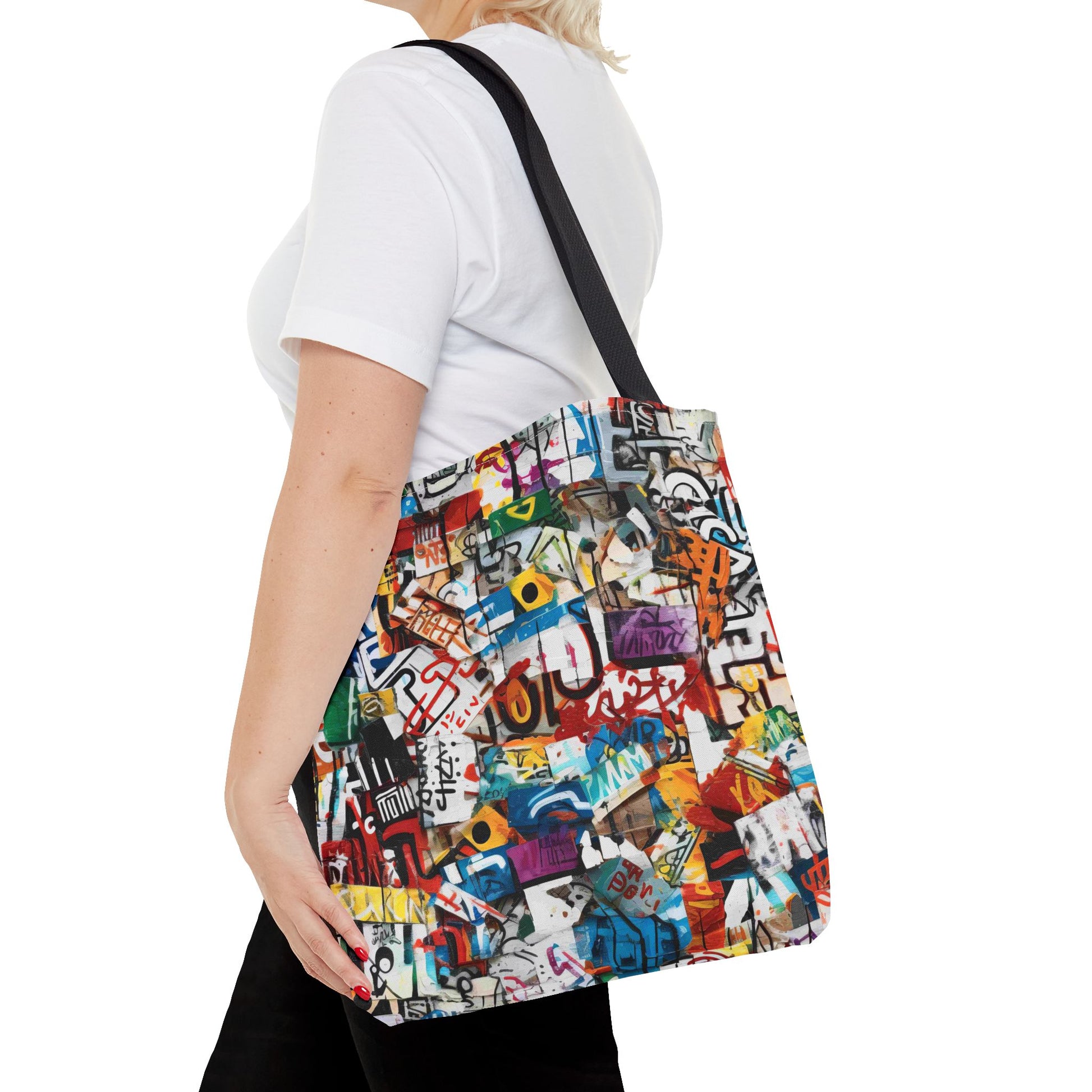 Graffiti Fashionista Tote | Bold Multicolor Street Style Bag - KismetWonders