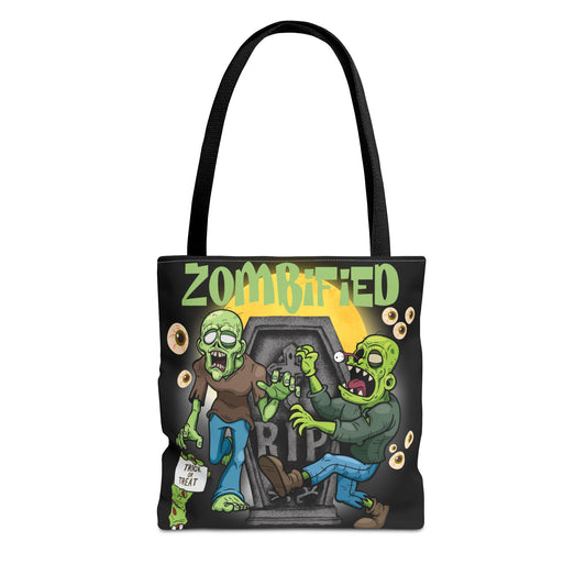 Zombified Tote Bag | Fun Halloween Zombie Design, Durable Everyday Carry - KismetWonders