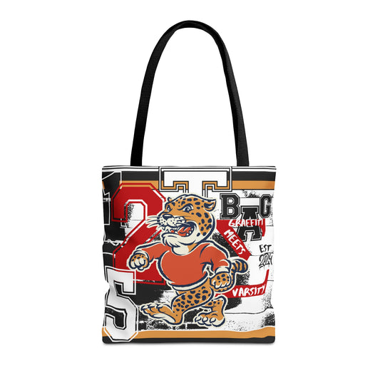 Graffiti Varsity Tote | Edgy Street Style with Sporty Flair - KismetWonders