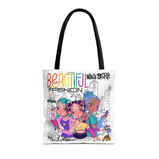 New York Fashion Tote Bag | Anime Women Design with Bold City Vibe - KismetWonders