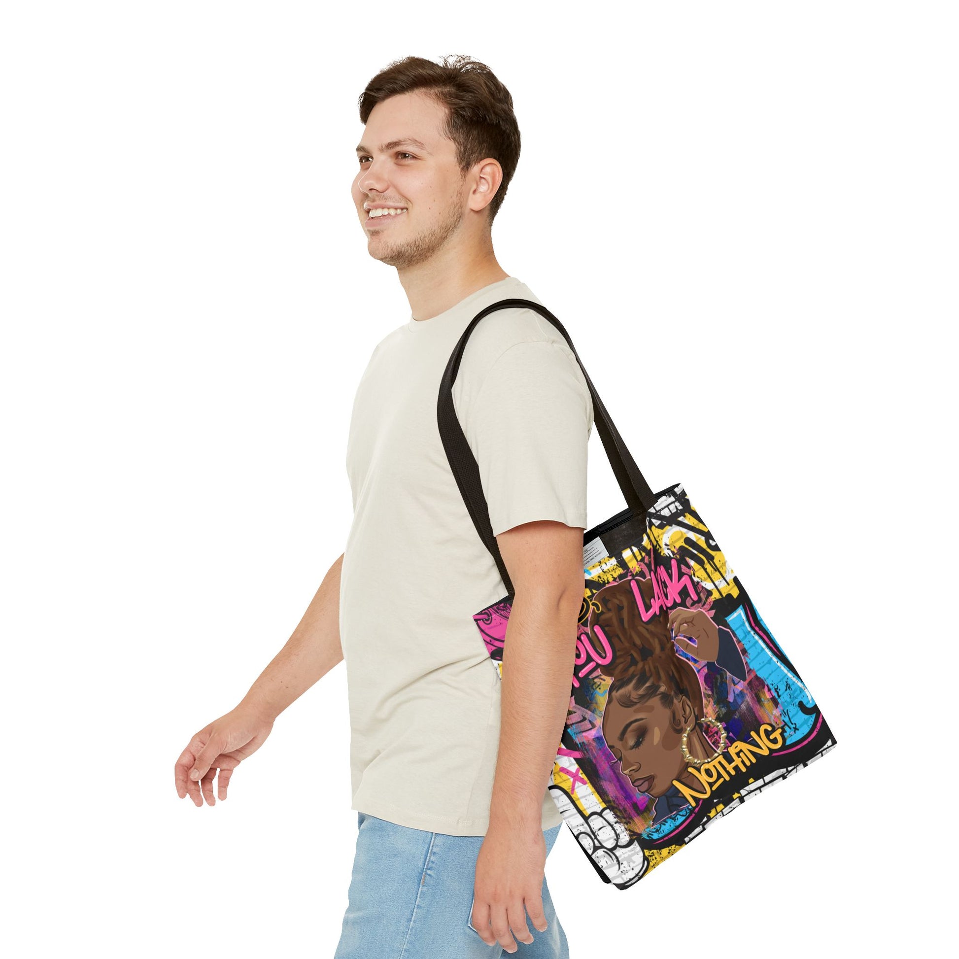 Sis, You Lack Nothing Tote | Empowering Black Woman Graffiti Art Bag - KismetWonders