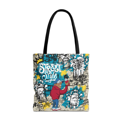 Urban Graffiti Tote | Black & Grey Streetwear Style - KismetWonders