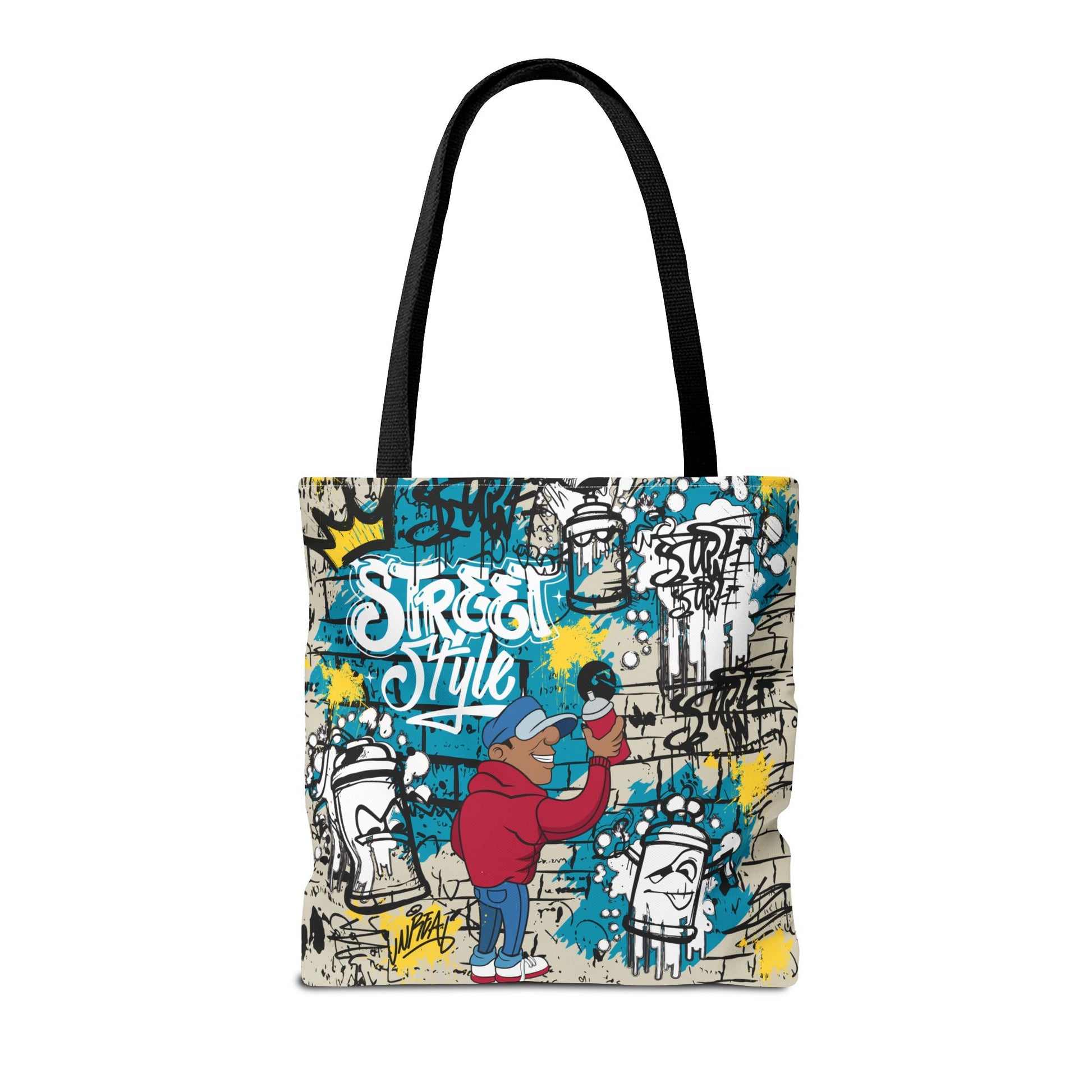 Urban Graffiti Tote | Black & Grey Streetwear Style - KismetWonders