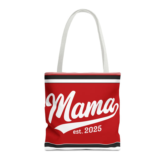 Red Mama Tote Bag | Varsity Style Gift for Moms - KismetWonders