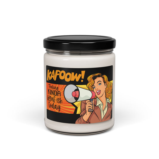 Kapoow Pop Art Soy Candle | “Feeling KINDA Idgaf Today” – 9oz Reusable Glass, Long-Lasting Burn - KismetWonders
