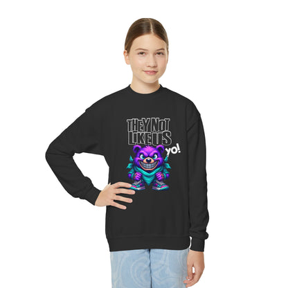 Unique Urban Wear for Kids: 'They Not Like Us' Sweatshirt with Graffiti Style Bear - KismetWonders