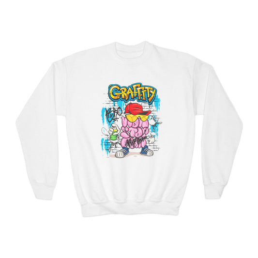 Colorful Graffiti Kid Sweatshirt - Non-Stop Fun Graphic - Unique Street Style - KismetWonders