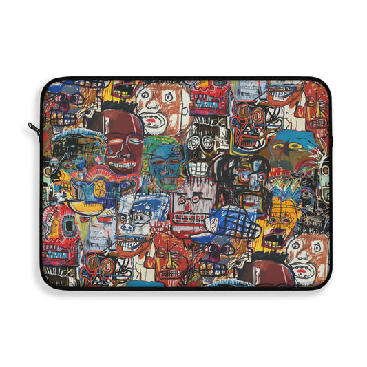 Basquiat-Inspired Laptop Sleeve | Graffiti Art Style Protective Case - KismetWonders