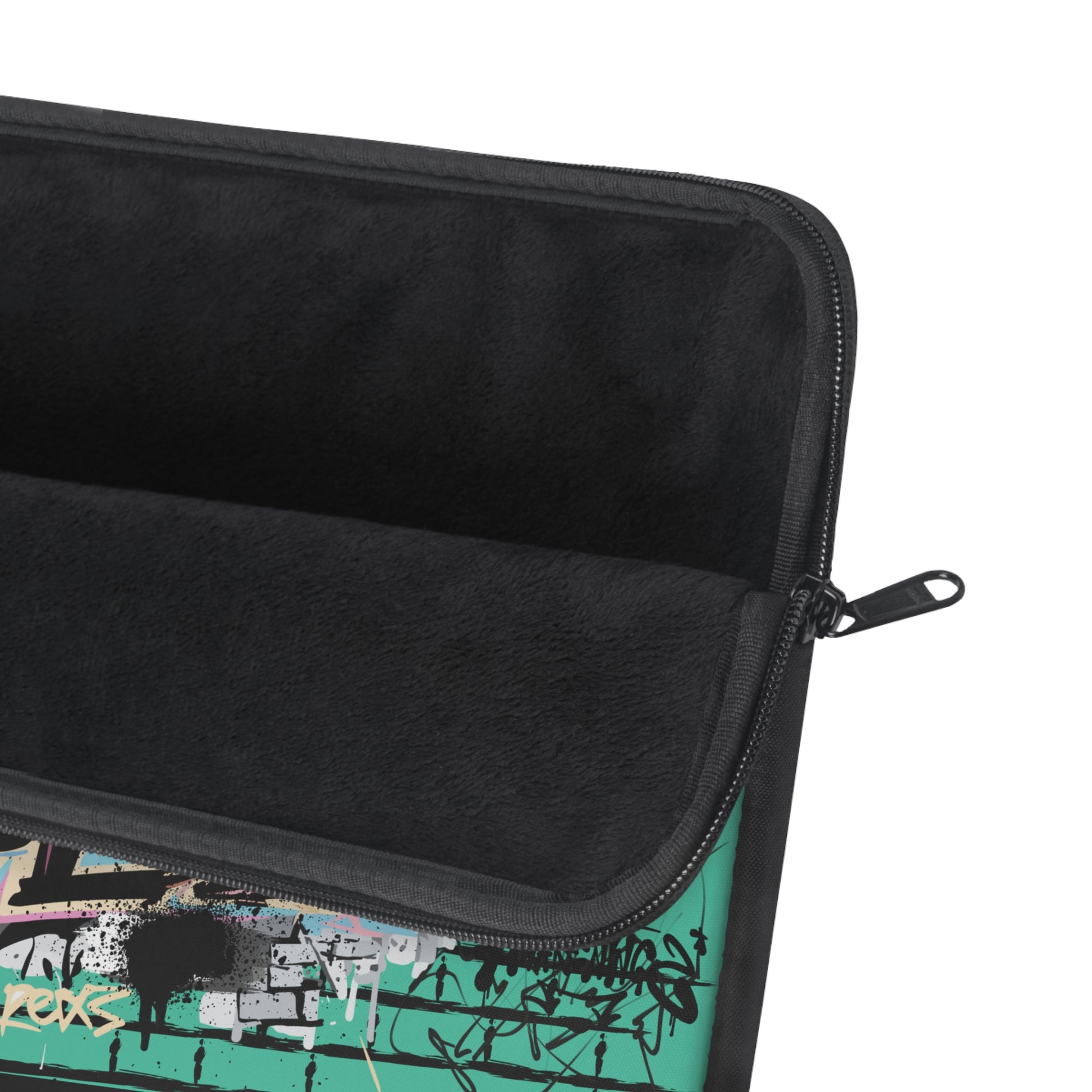 Break the Rulz Laptop Sleeve | Blue Graffiti Urban Art Protective Case - KismetWonders