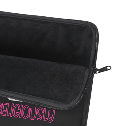 Statement Black Laptop Sleeve | 'KW' Monogram | Live In Your Truth & Travel Religiously | Embrace Authenticity and Style While Traveling - KismetWonders