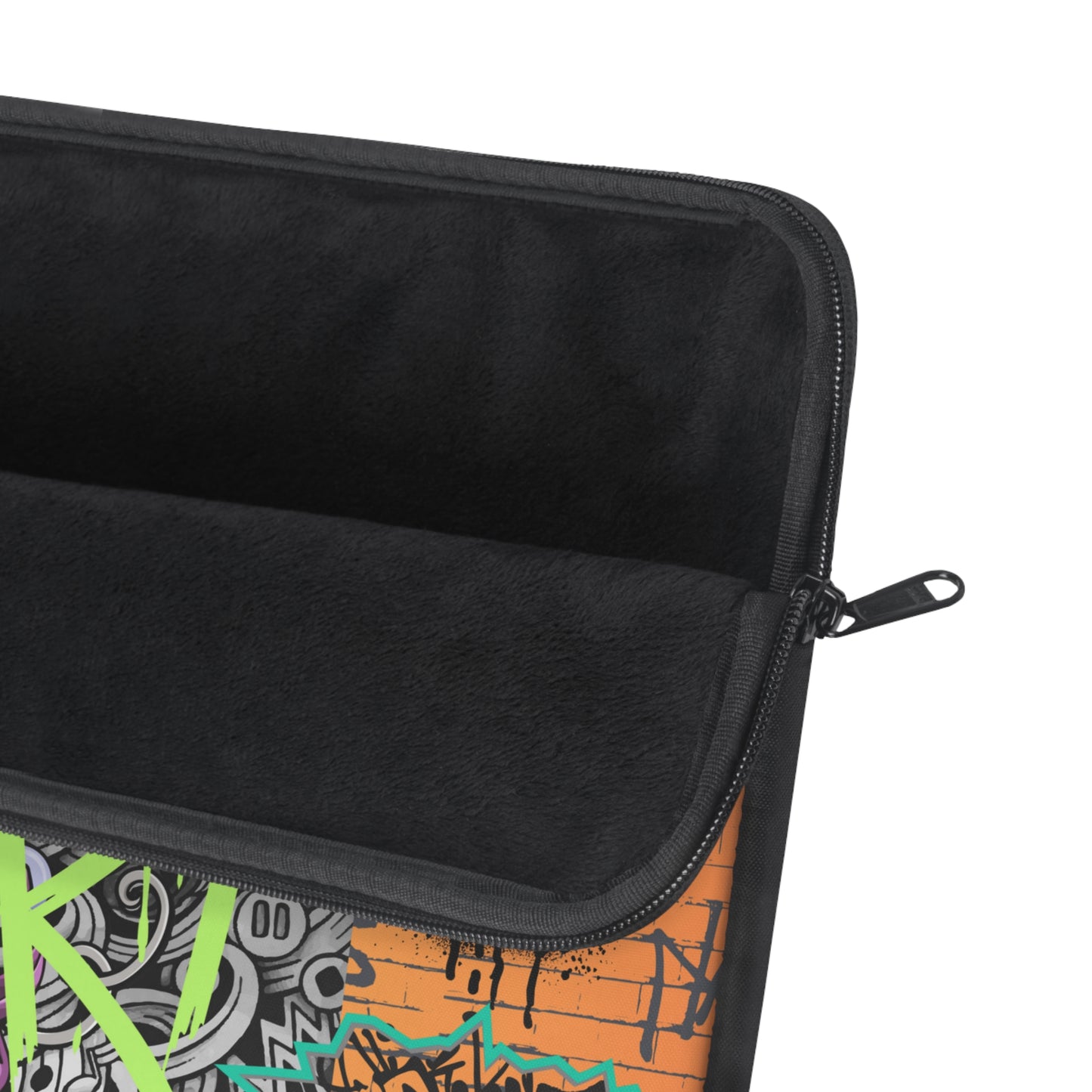 Vibrant Laptop Sleeve with Captivating Street Art & Music Theme | Ornate Graffiti Wall Mural Design - KismetWonders