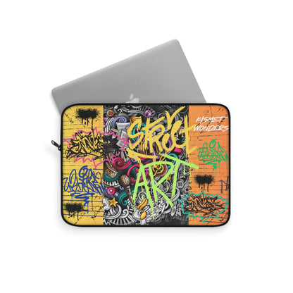 Vibrant Laptop Sleeve with Captivating Street Art & Music Theme | Ornate Graffiti Wall Mural Design - KismetWonders