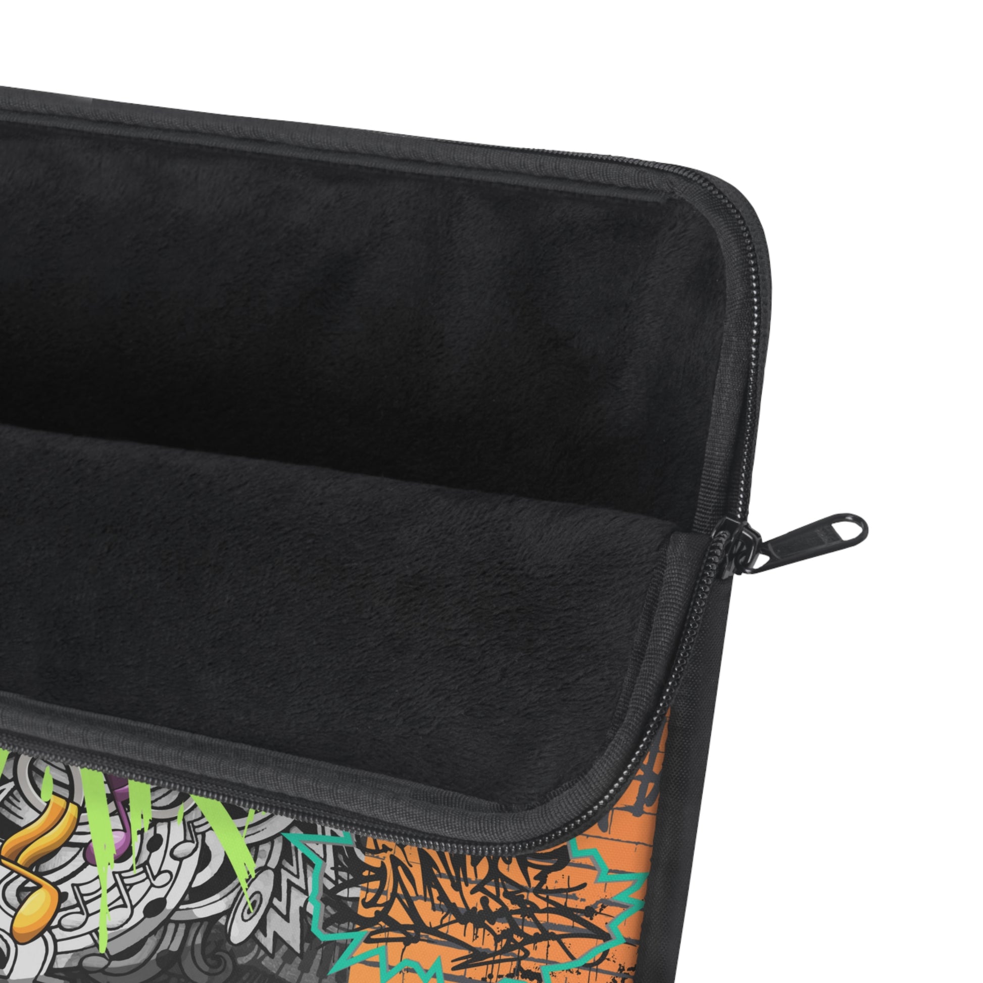 Vibrant Laptop Sleeve with Captivating Street Art & Music Theme | Ornate Graffiti Wall Mural Design - KismetWonders