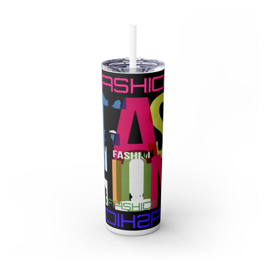 Fashionista's Dream: Color Block Skinny Steel Tumbler with Fashion in Vibrant Colors - Perfect Gift! Trendy Gift for Ideal Fashion Lovers! - KismetWonders