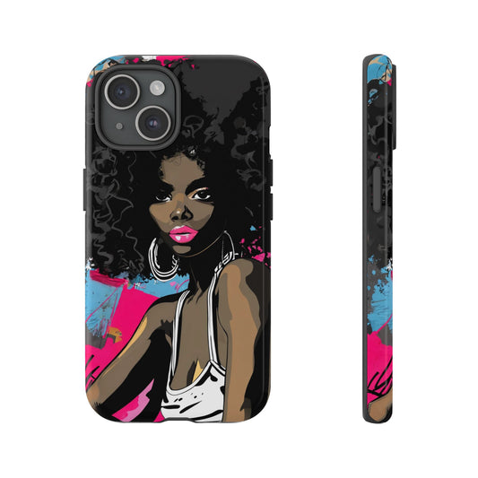 AFRO Graffiti Phone Case |Black Woman Art for iPhone & Samsung Galaxy - KismetWonders
