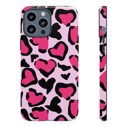 Wild Hearts Pink and Black Phone Case for iPhone and Samsung Galaxy - Season of Love Edition - KismetWonders