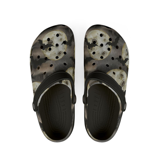 Batlicious EVA Foam Clog with Moon Accents | Gothic Halloween Statement Footwear - KismetWonders
