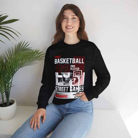 City Street Games Sweatshirt - Red, Black, White Urban Style - KismetWonders