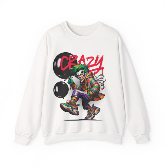 Crazy Clown Halloween Sweatshirt | Unisex Spooky Streetwear Pullover - KismetWonders