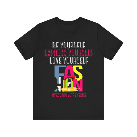 Fashionista's Statement Piece: Vibrant T-Shirt with Distressed 'Fashion' Lettering! Bold and Trendy Artistic Expression T-Shirt - KismetWonders