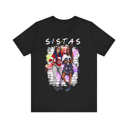 Sistas Black Tee: Chic Urban Style for Besties | Empowerment in Street Fashion - KismetWonders